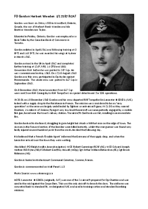 A preview of a PDF biography for Weeden, Gordon Herbert